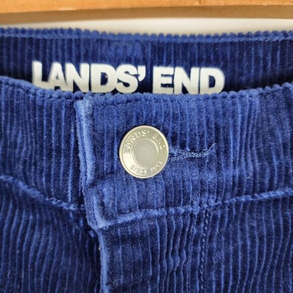 Lands End Blue Corduroy Pants Stretchy High Rise Women Size 14 P - Picture 12 of 16